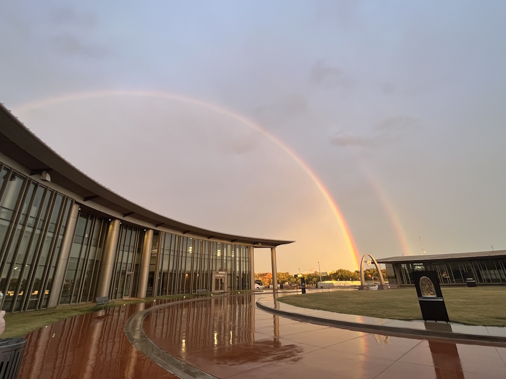 A rainbow view from the First Americans Museum.