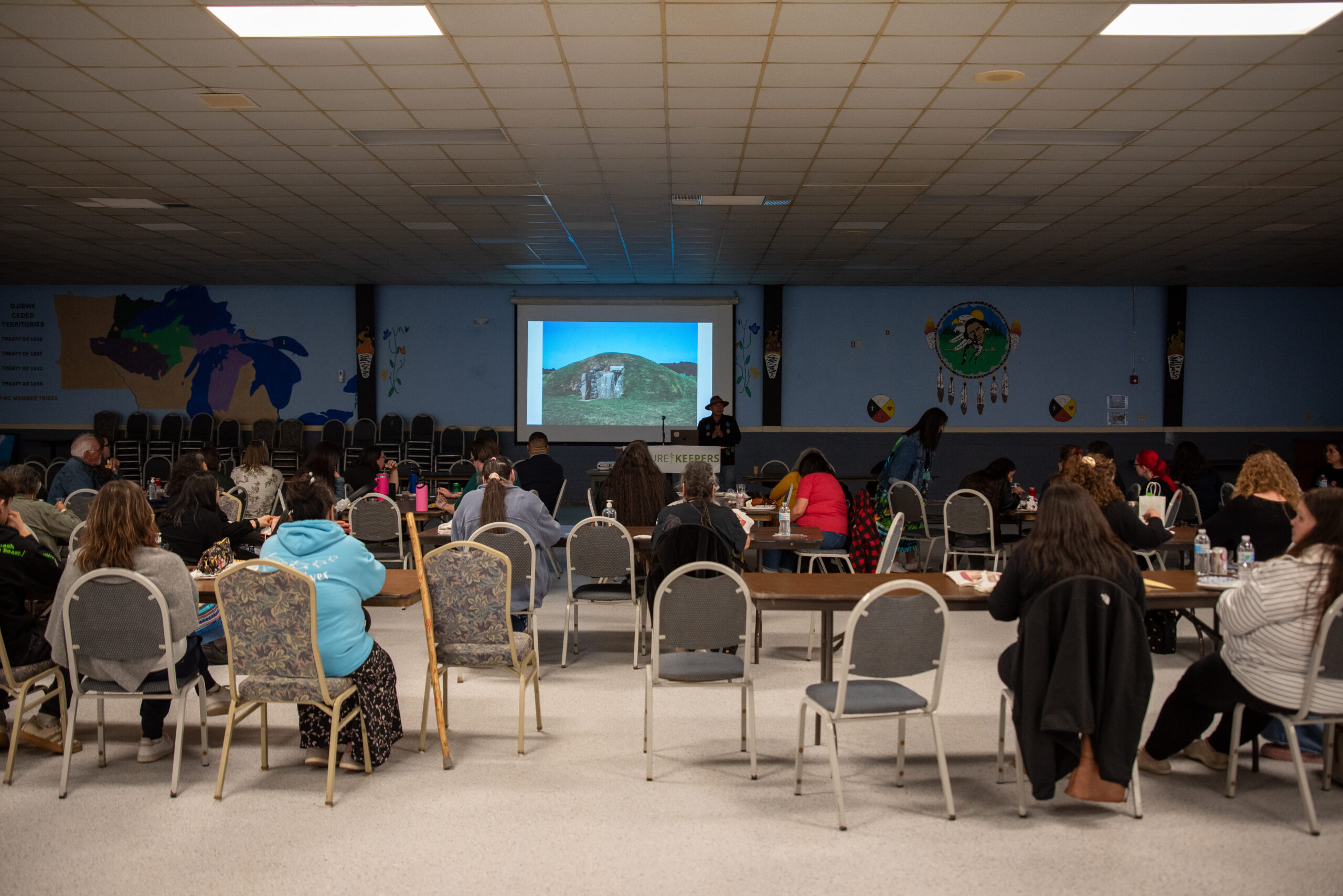 Attendees at the evening presentation with Leon Valliere which took place at the Old Bingo Hall.
